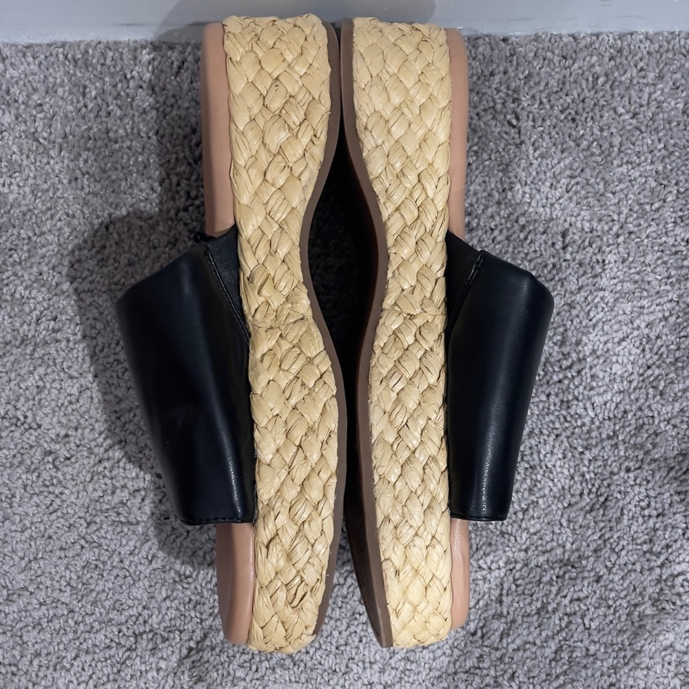 Sam & Libby Ingrid Espadrille Slide Platform Sandal, Black/Tan, Women's 9.5 NEW - Picture 8 of 13